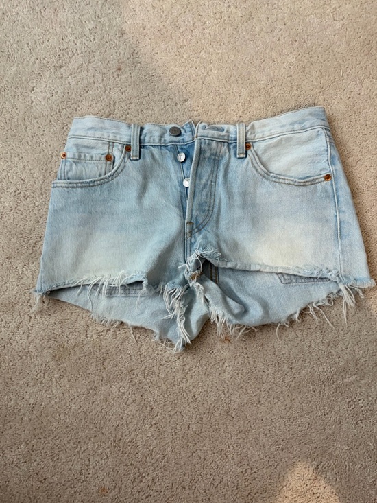 Levi's Pants - Levi's Light Blue Frayed Denim Cutoff Shorts